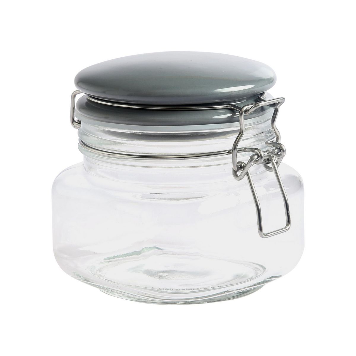 JUST HOME COLLECTION - Frasco de Vidrio con Tapa Gris 0.5l