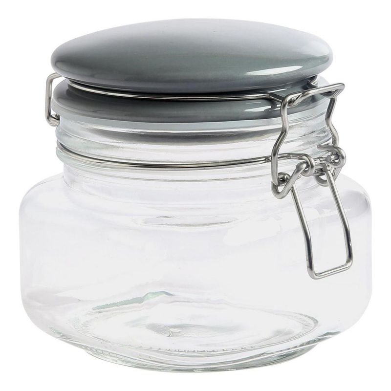 JUST HOME COLLECTION - Frasco de Vidrio con Tapa Gris 0.5l