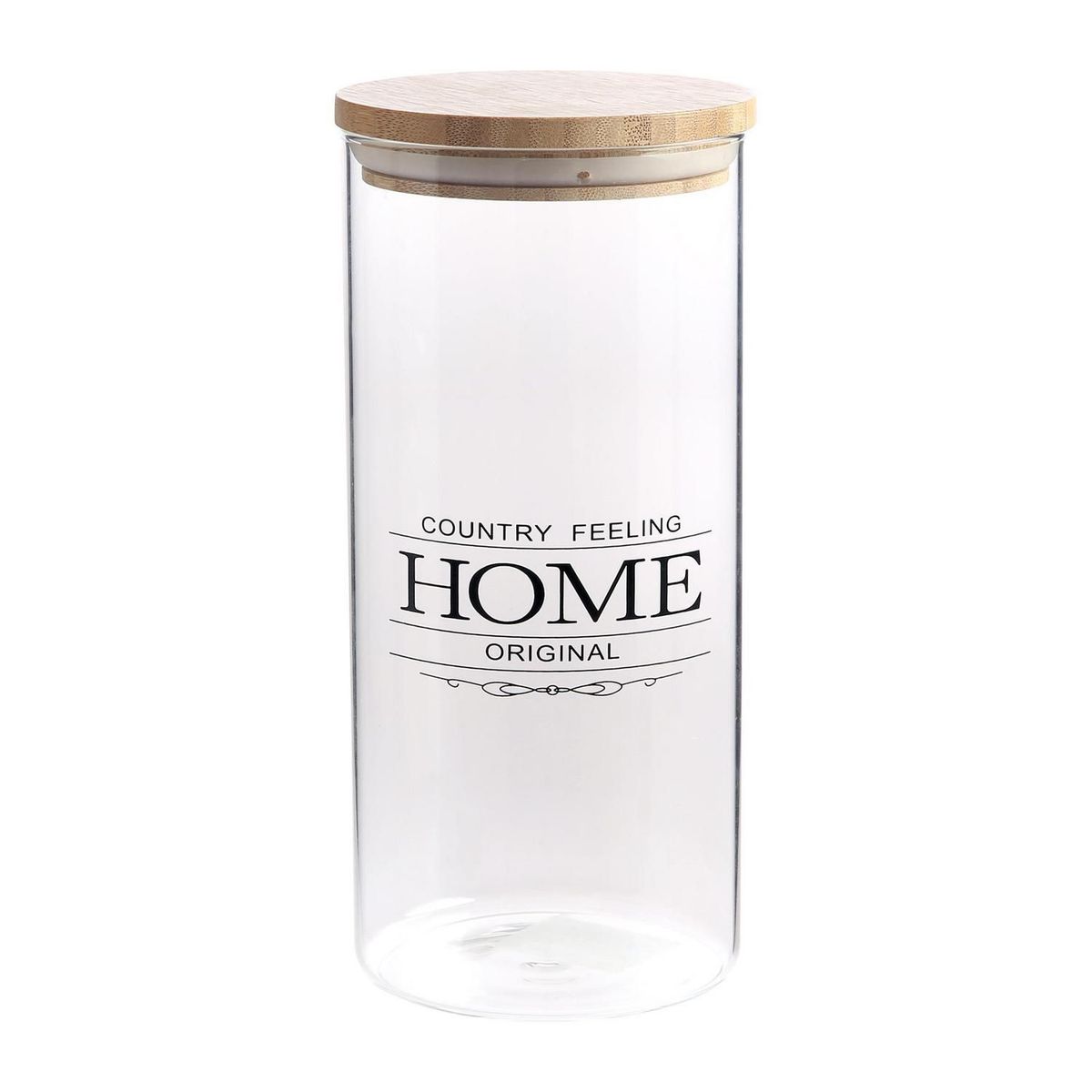 JUST HOME COLLECTION - Frasco de Vidrio Borosilicatado Tapa de Bambú 1.4l