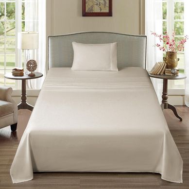 Juego de Sbanas Algodn 1.5 Plazas 180 Hilos Beige