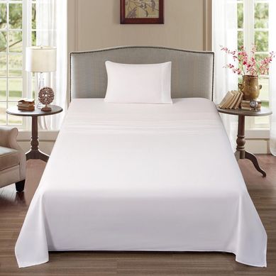 Juego de S�banas Algod�n 1.5 Plazas 180 Hilos Blanco