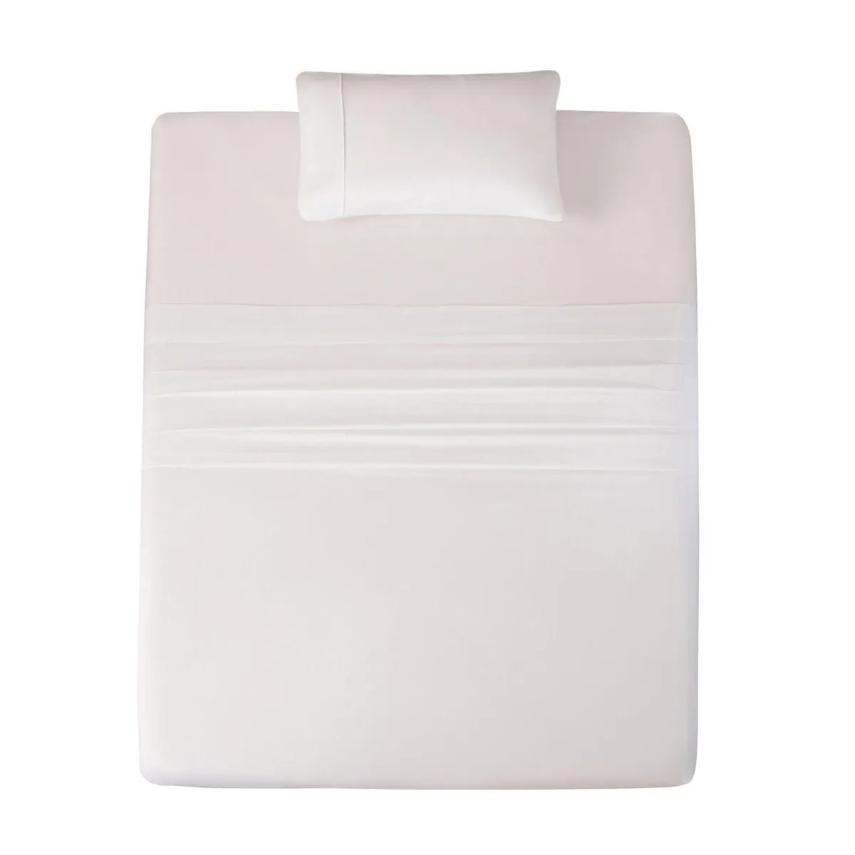 JUST HOME COLLECTION - Juego de Sábanas Algodón 1.5 Plazas 180 Hilos Blanco