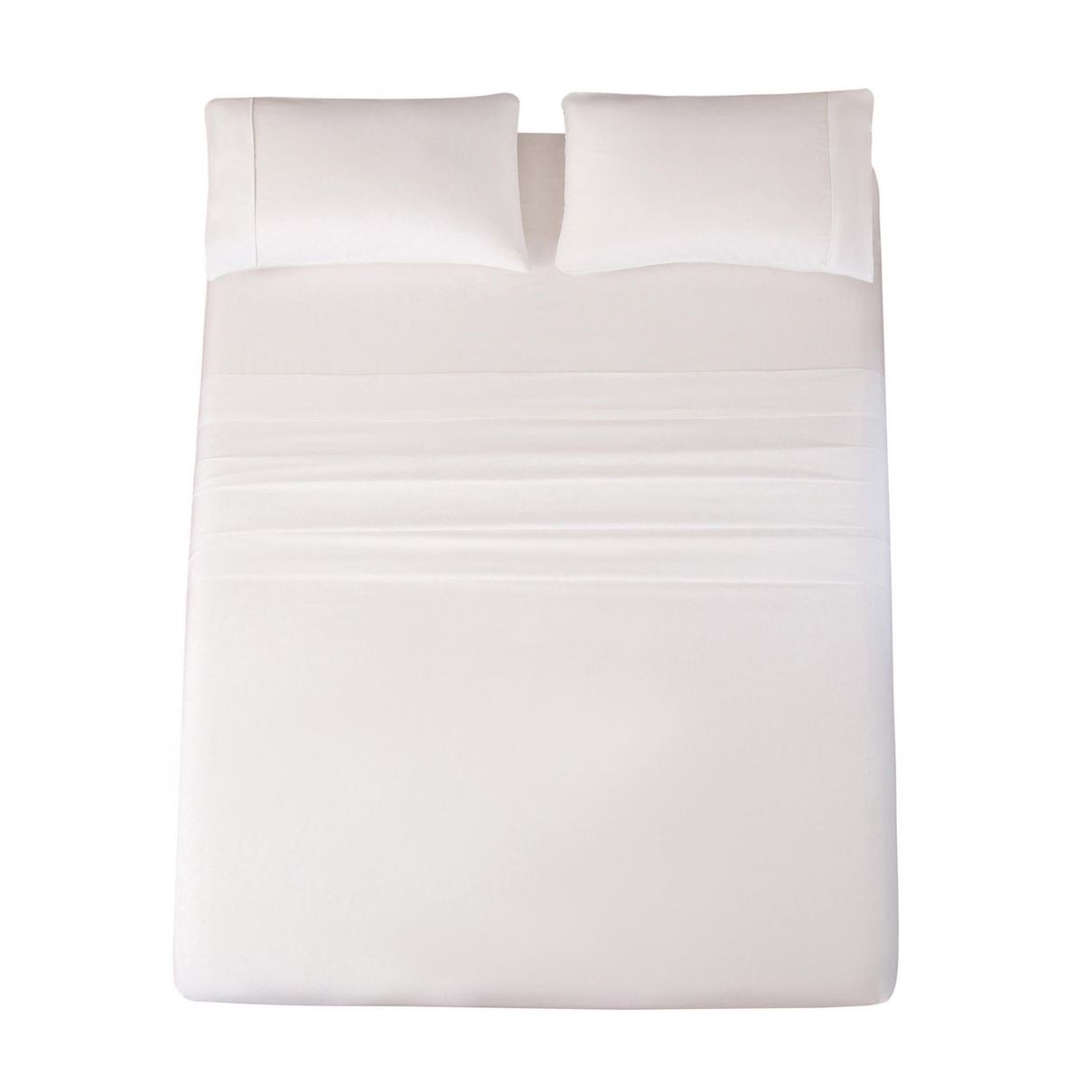JUST HOME COLLECTION - Juego de Sábanas Algodón 2 Plazas 180 Hilos Blanco