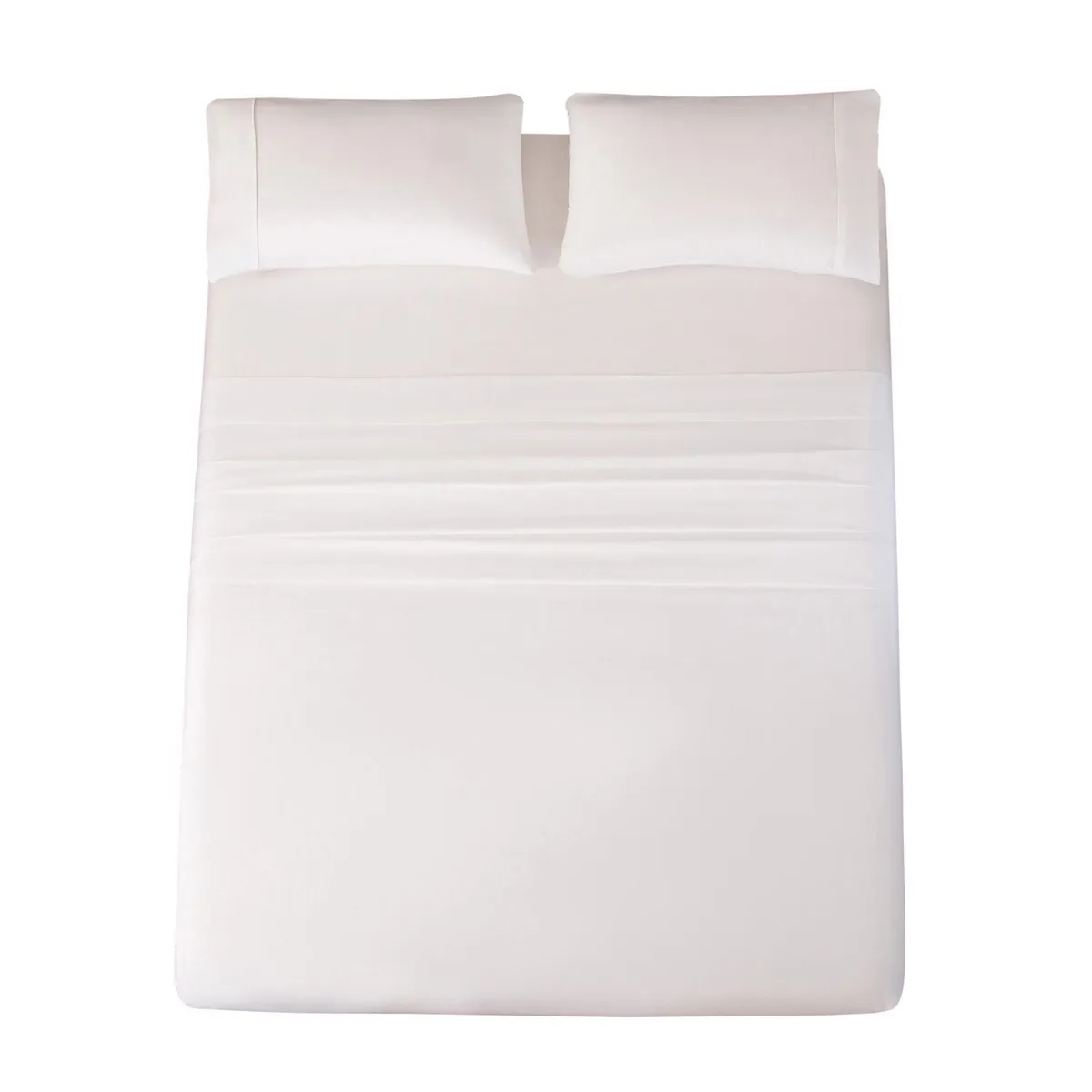 JUST HOME COLLECTION - Juego de Sábanas Algodón King 180 Hilos Blanco