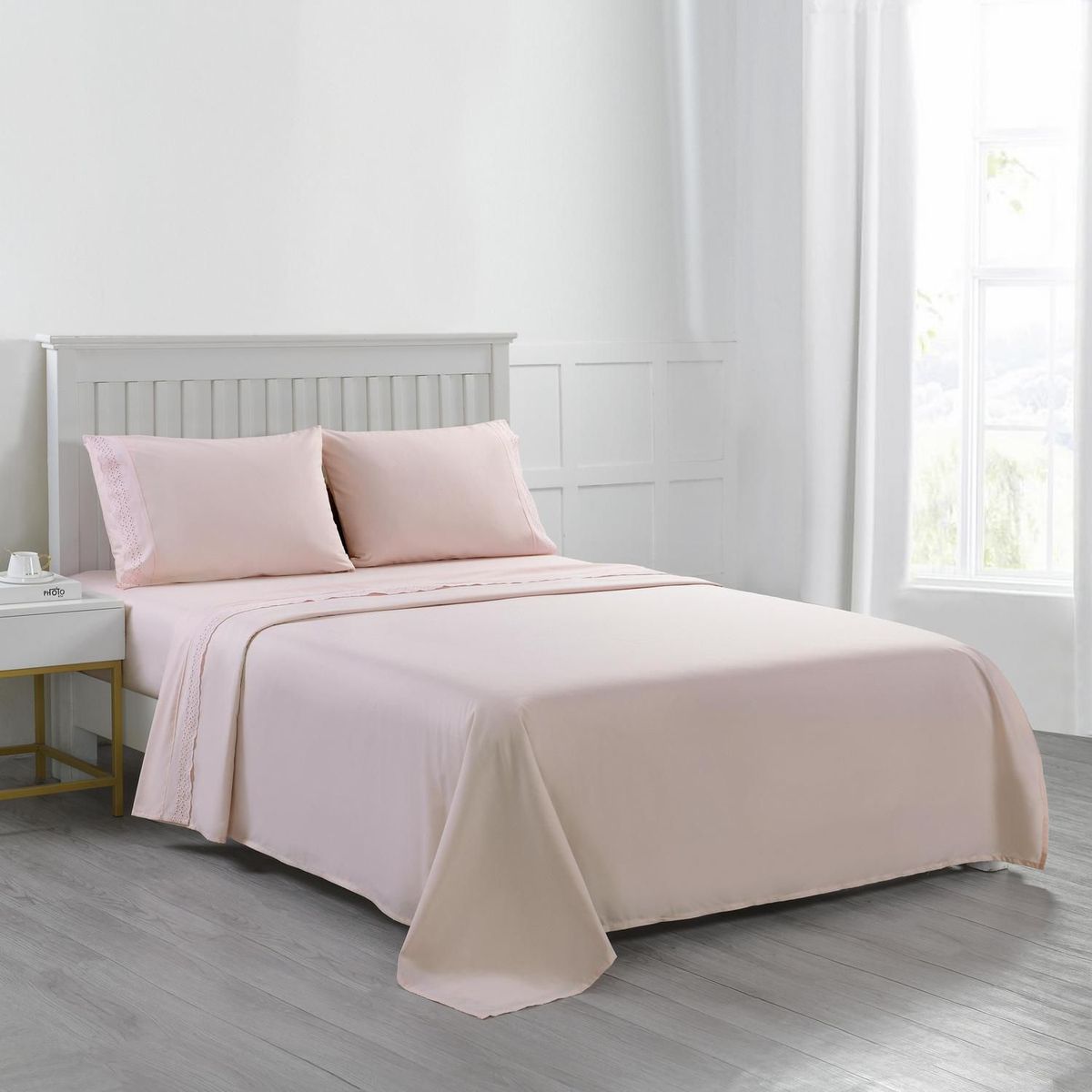 ROBERTA ALLEN - Juego de Sábanas 1.5 Plazas 180 Hilos Rosado