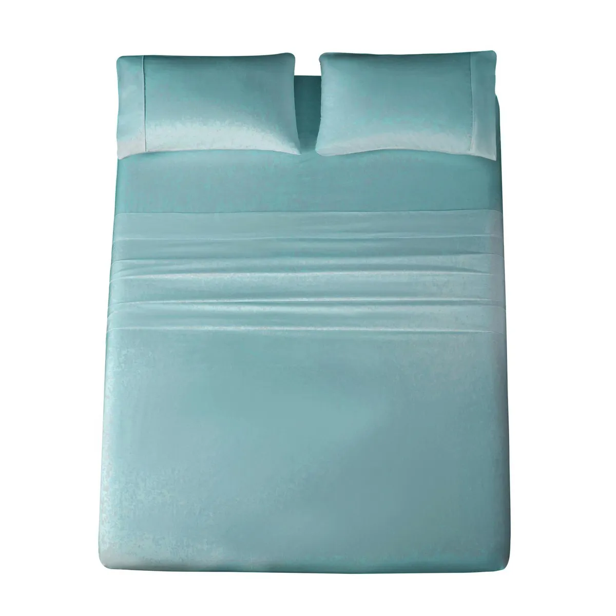 JUST HOME COLLECTION - Juego de Sábanas Algodón 2 Plazas 180 Hilos Turquesa