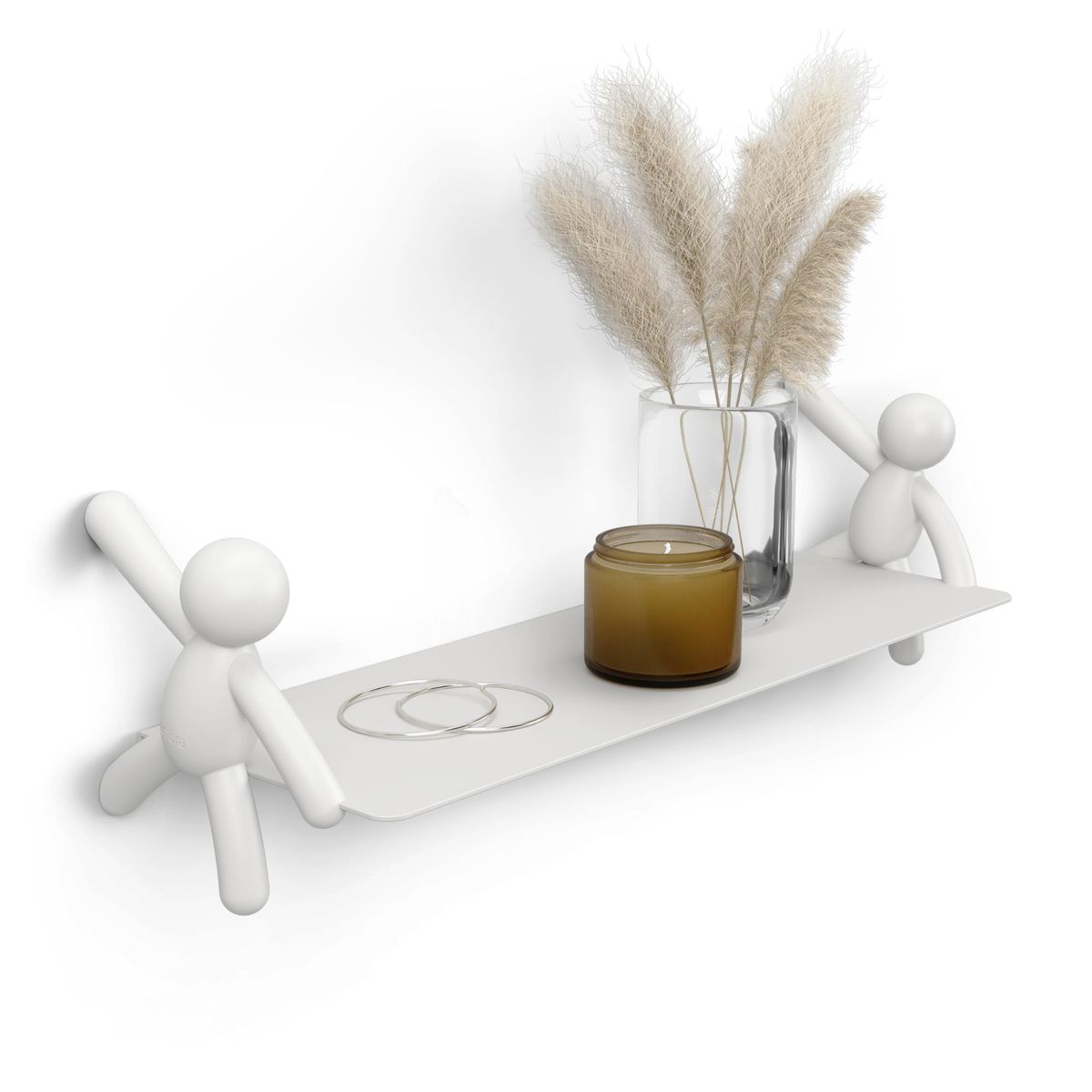 UMBRA - Repisa Flotante de Acero Buddy 46x15x14cm Blanco