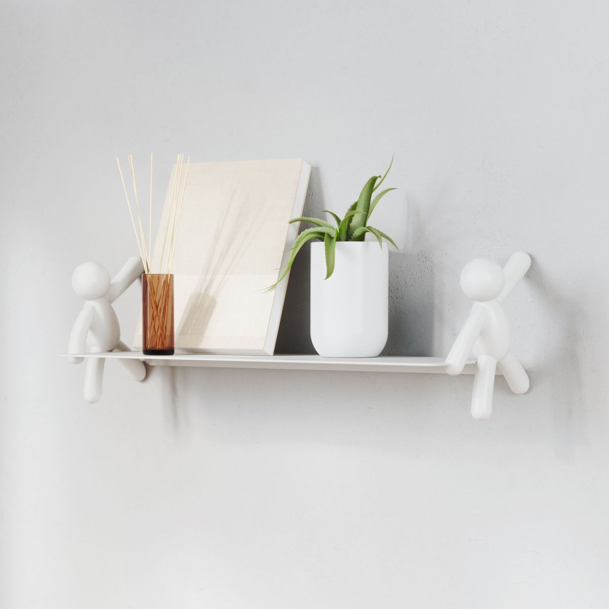 UMBRA - Repisa Flotante de Acero Buddy 46x15x14cm Blanco