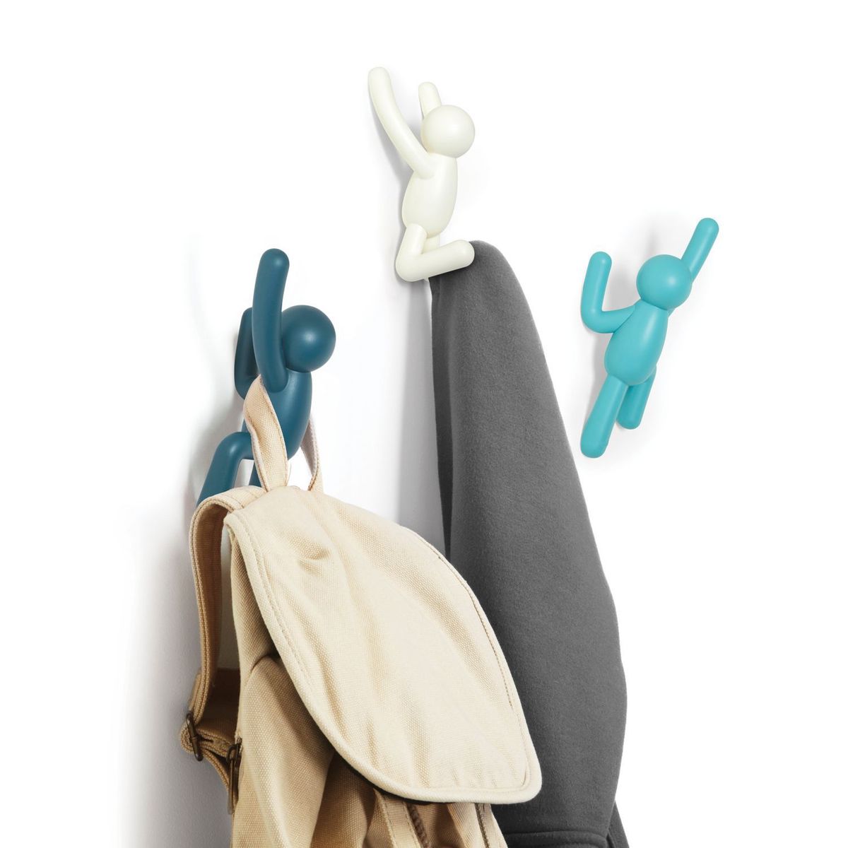 UMBRA - Set 3 Perchas Buddy Azul/Blanco