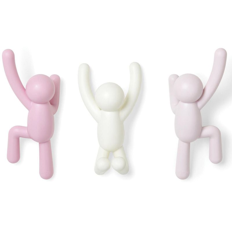 UMBRA - Set 3 Perchas Buddy Rosa/Blanco