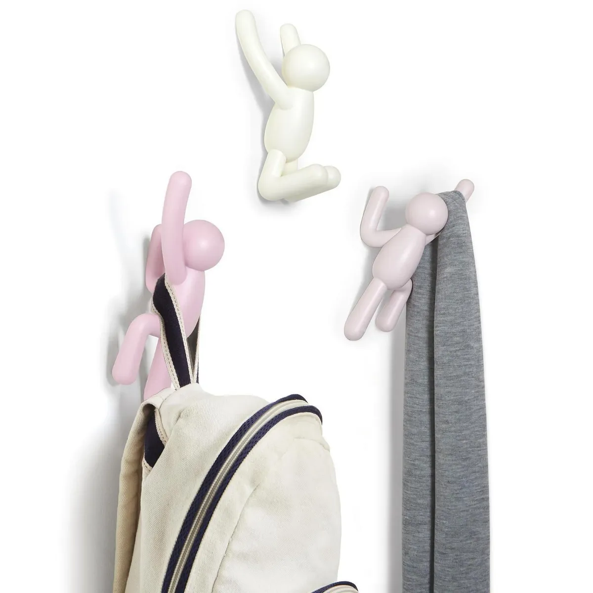 UMBRA - Set 3 Perchas Buddy Rosa/Blanco