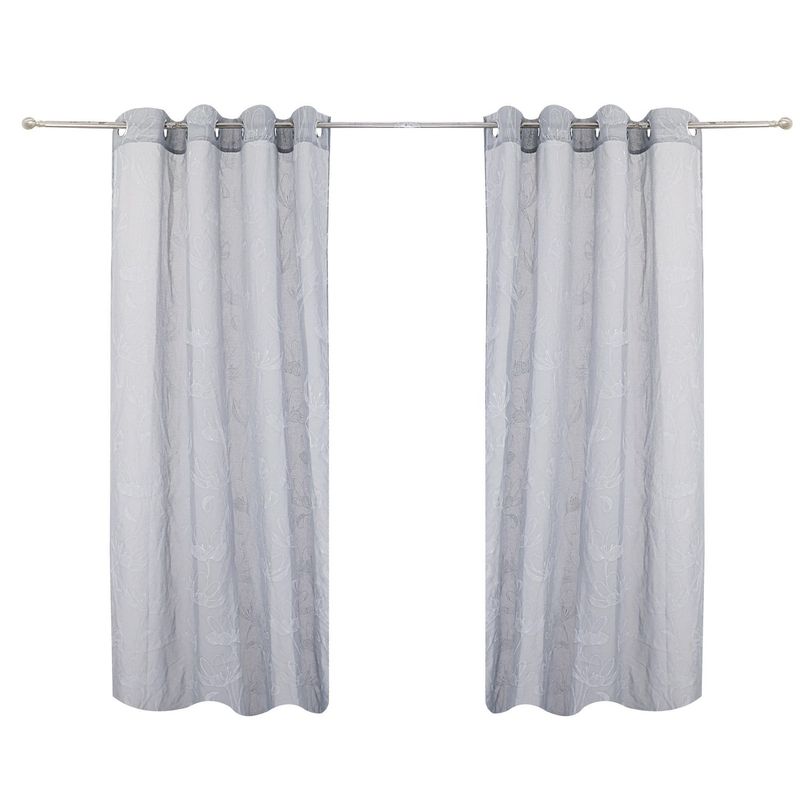 JUST HOME COLLECTION - Cortina de Velo Flores 135x220cm Multicolor