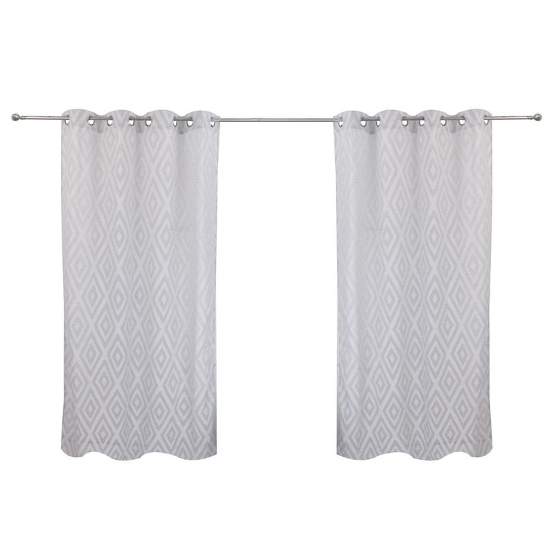 JUST HOME COLLECTION - Cortina de Velo Líneas 135x220cm Gris