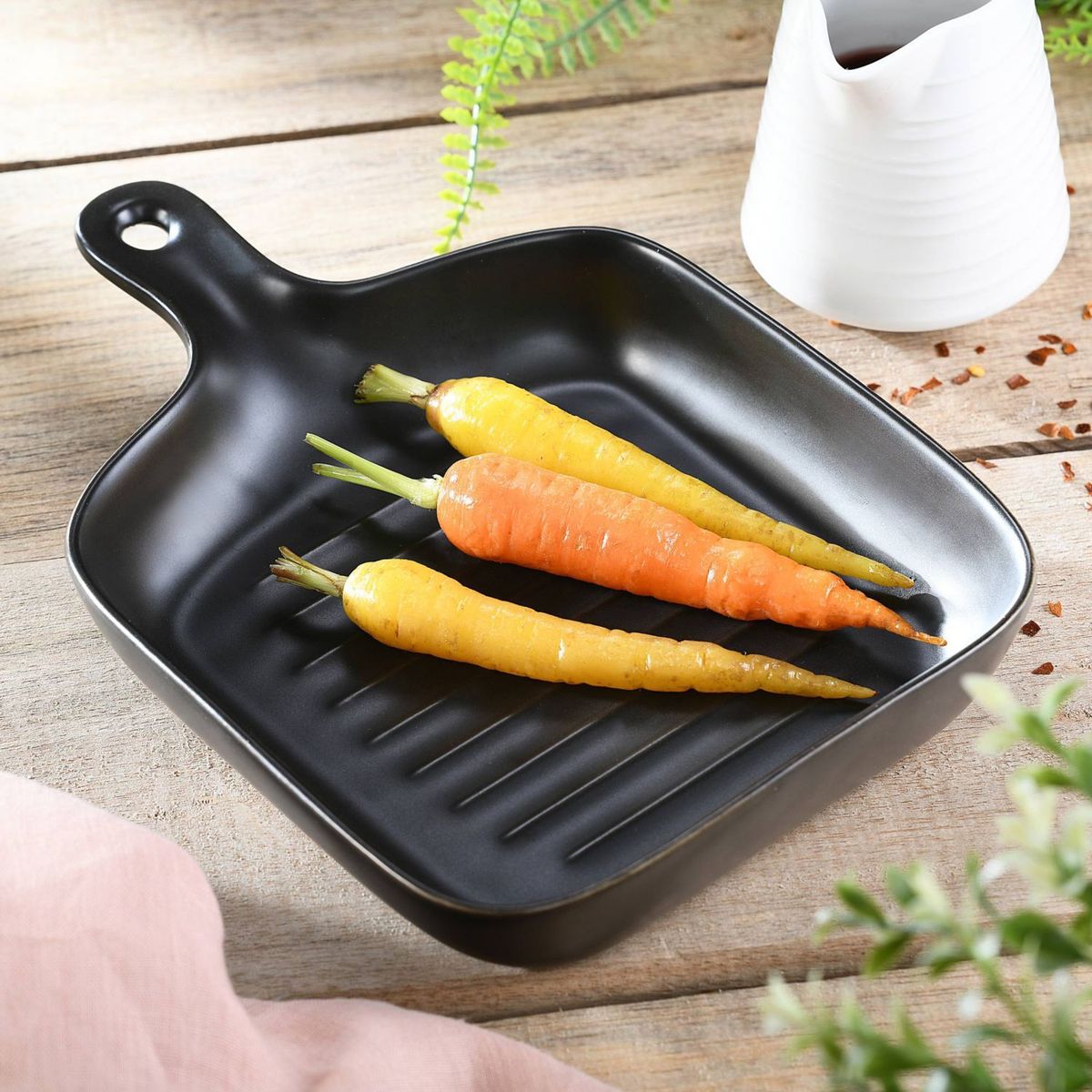 JUST HOME COLLECTION - Asadera Cerámico Negro 16.9x24.2x3.9cm