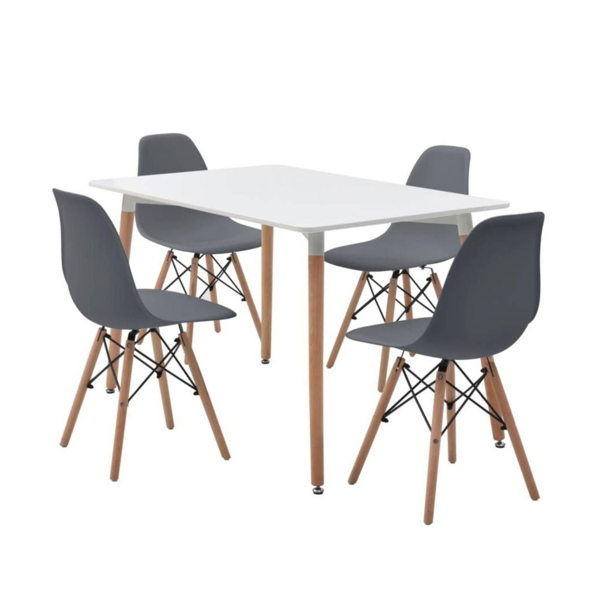 JUST HOME COLLECTION - Juego de Comedor mesa rectangular 4 Sillas Eames