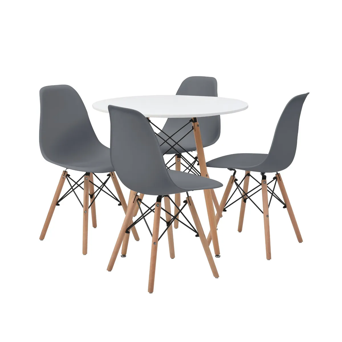 JUST HOME COLLECTION - Juego de Comedor mesa circular 4 Sillas Eames