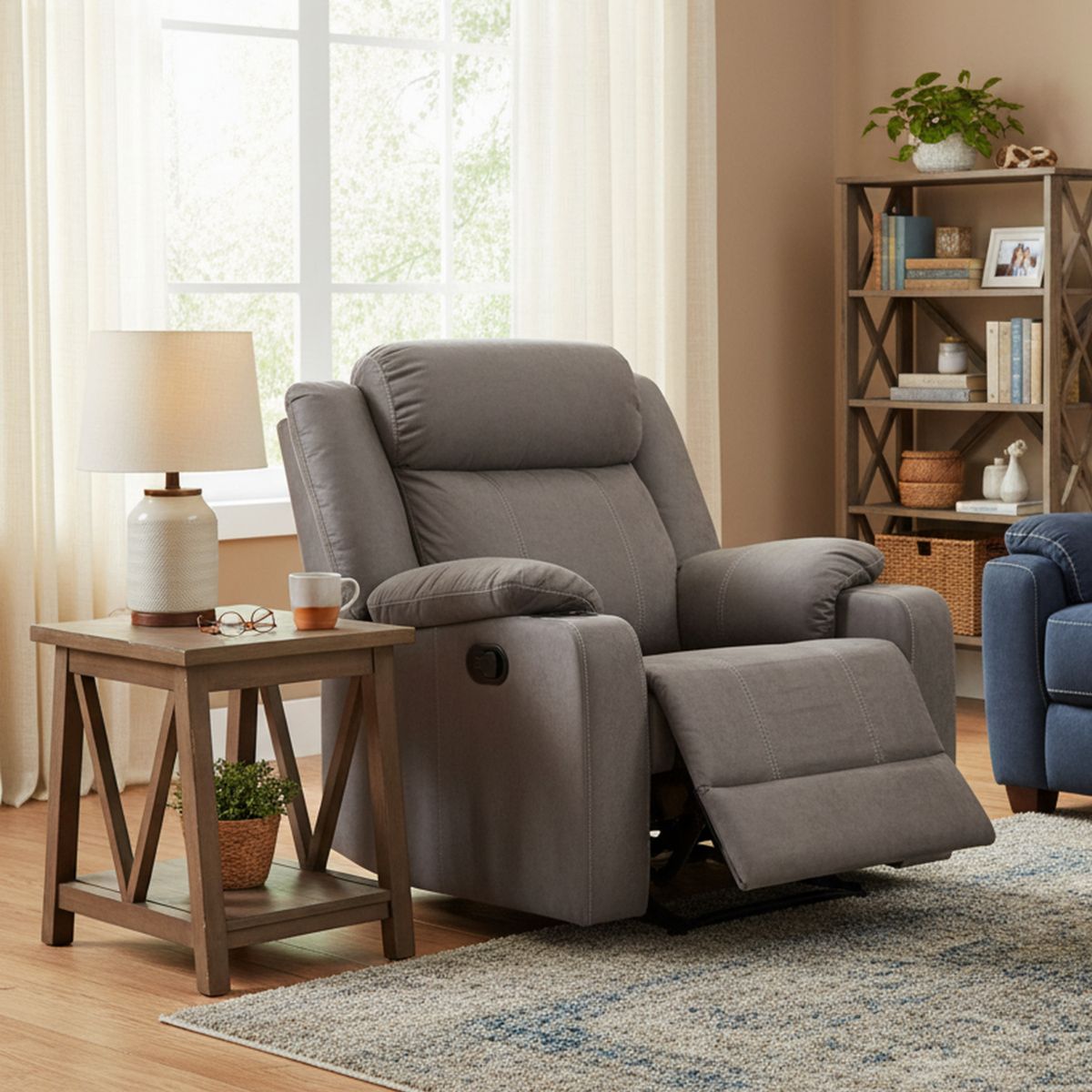 JUST HOME COLLECTION - Sillón Reclinable 1 Cuerpo Gaspar con Portavasos