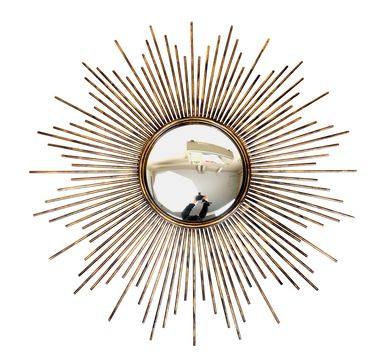 Espejo Decorativo Redondo Spider Dorado 93cm