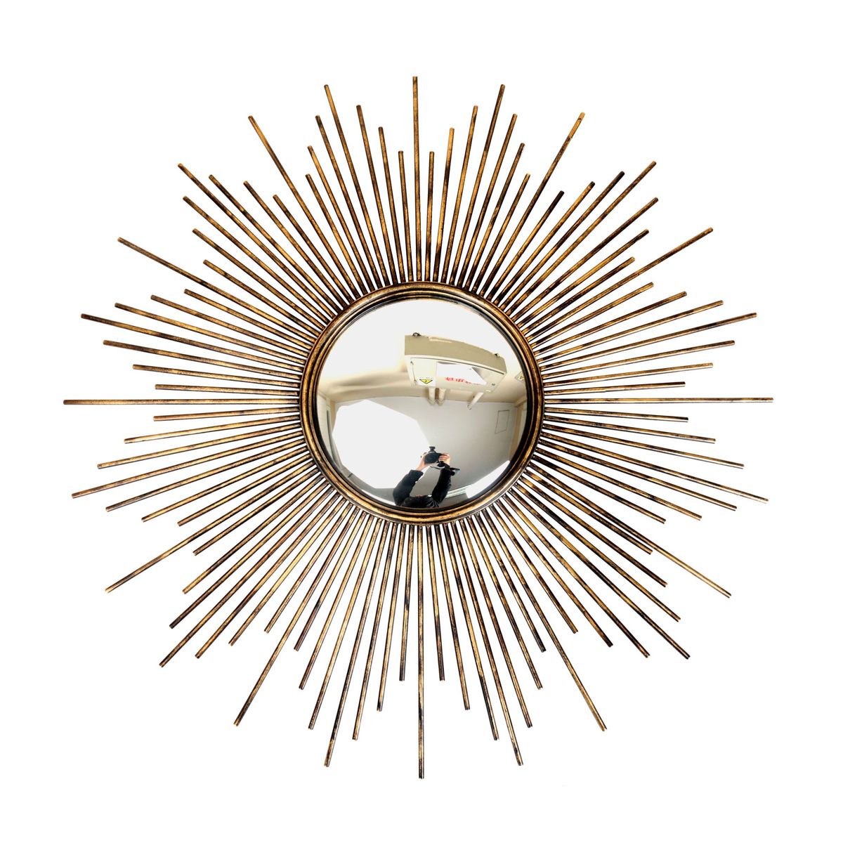 HOMY - Espejo Decorativo Redondo Spider Dorado 93cm