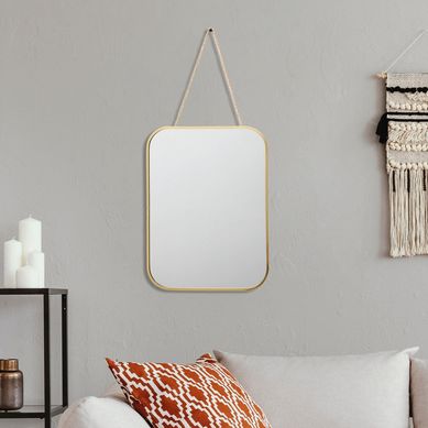 Espejo Decorativo Rect�ngulo Dorado 30x40cm