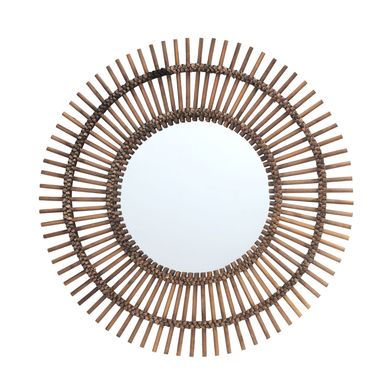 Espejo Decorativo Redondo Bamboo Chocolate 77cm
