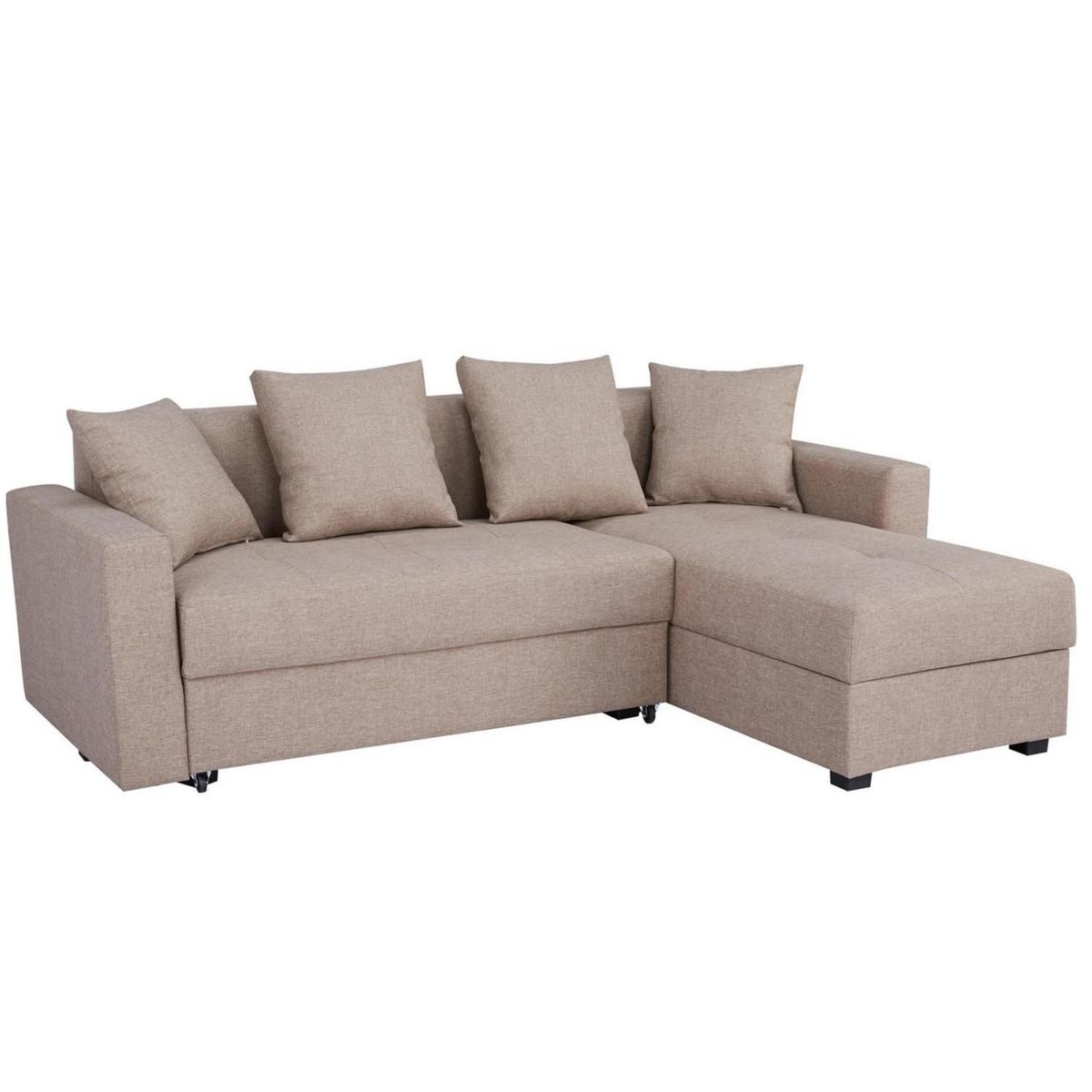 JUST HOME COLLECTION - Sofá Cama Seccional 3 Cuerpos Café 217x73x151cm