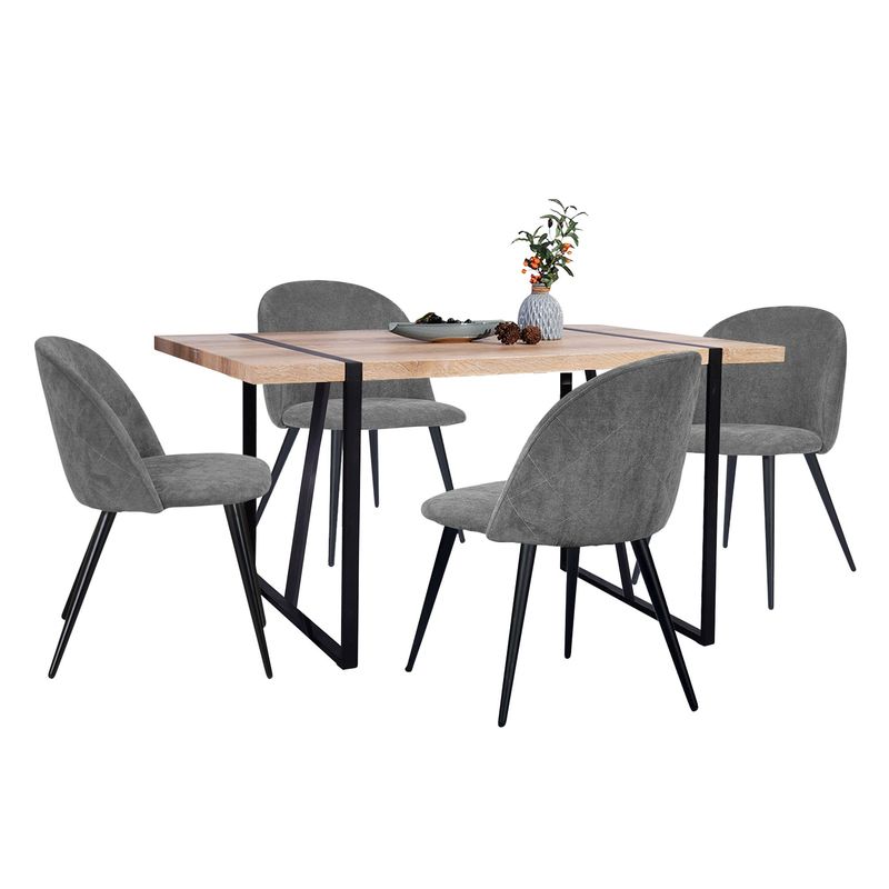 JUST HOME COLLECTION - Juego de Comedor Vex 4 Personas Gris