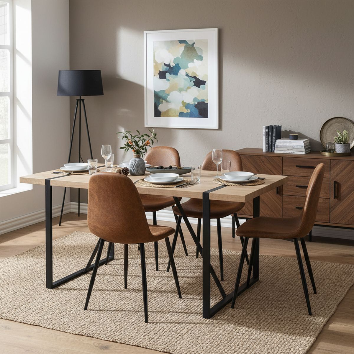 JUST HOME COLLECTION - Juego de Comedor 4 Sillas Vexa