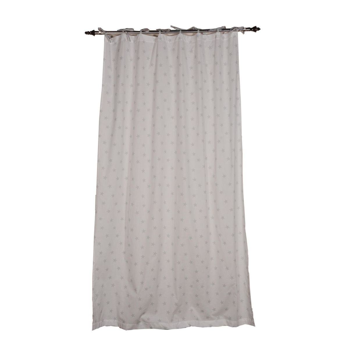 JUST HOME COLLECTION - Cortina de Tela Estrellas Algodón 150x240cm Gris
