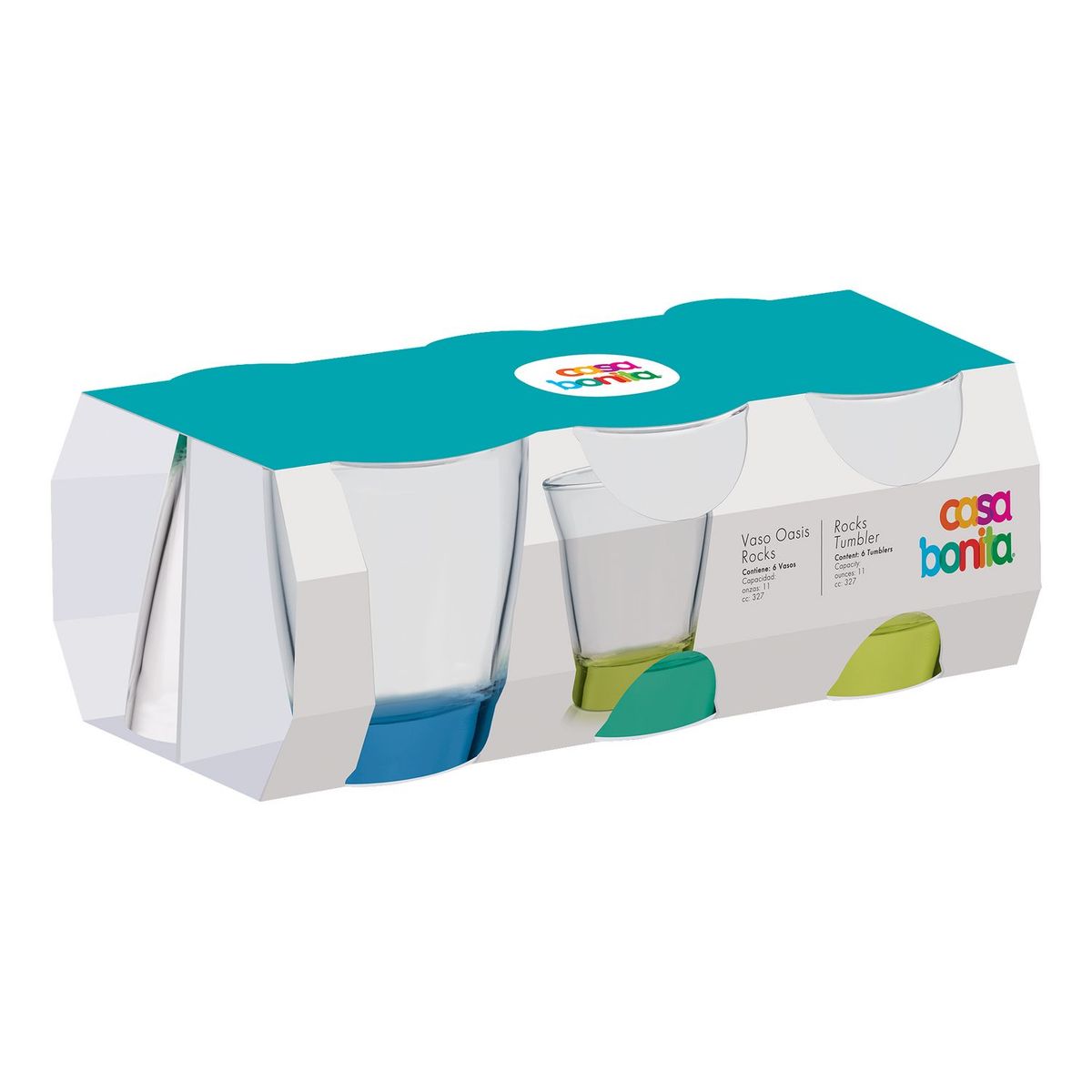 CASA BONITA - Set de 3 Vasos Oasis Rock 327 ml