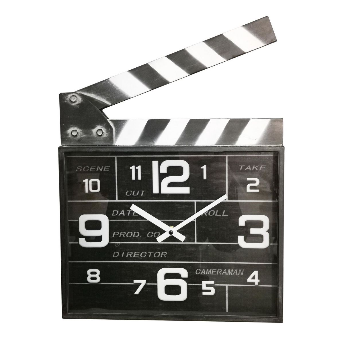 JUST HOME COLLECTION - Reloj de Pared Cine 33x34cm Negro