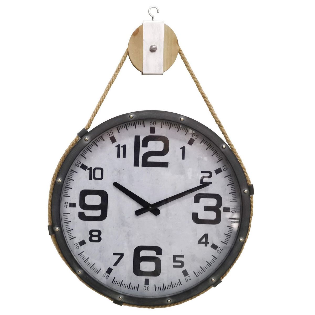 JUST HOME COLLECTION - Reloj de Pared Big Number 42x60cm Negro