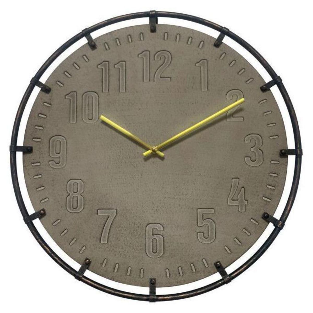 JUST HOME COLLECTION - Reloj de Pared 50cm Gris/Dorado