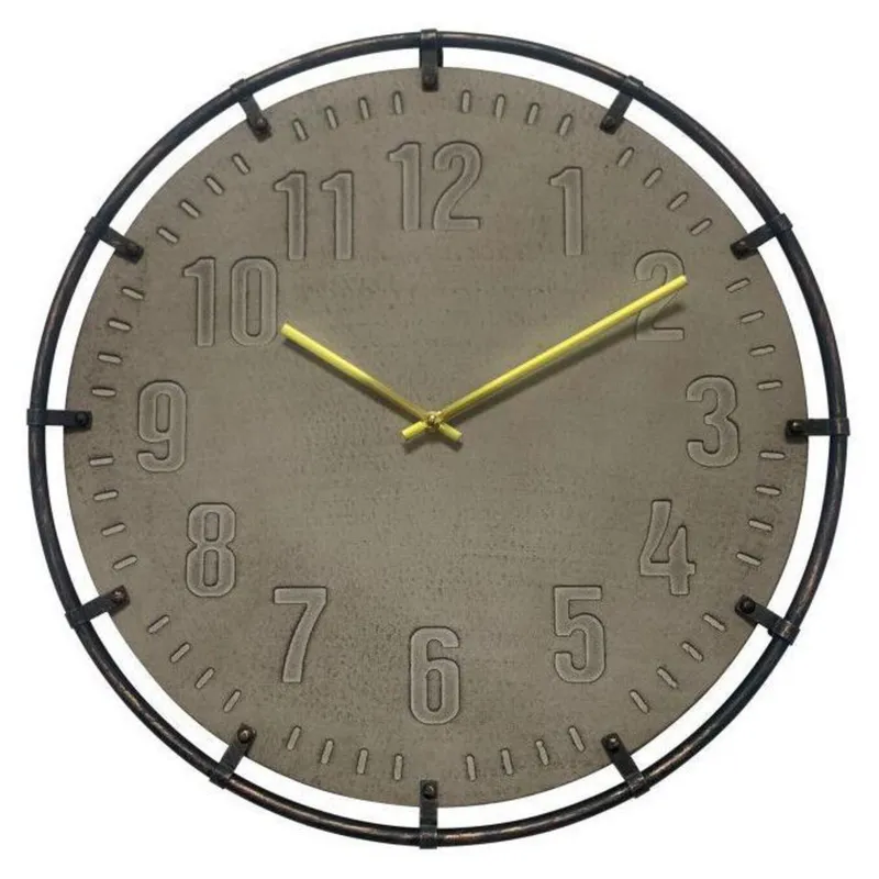 JUST HOME COLLECTION - Reloj de Pared 50cm Gris/Dorado