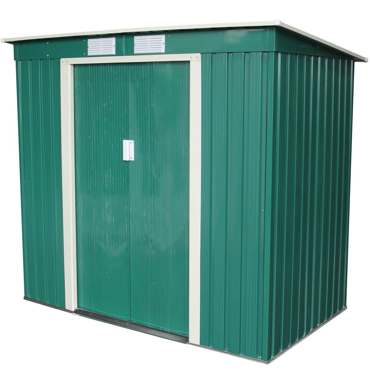 ERGO - Caseta de Jardin Metal/Plástico Verde 201x176x121cm