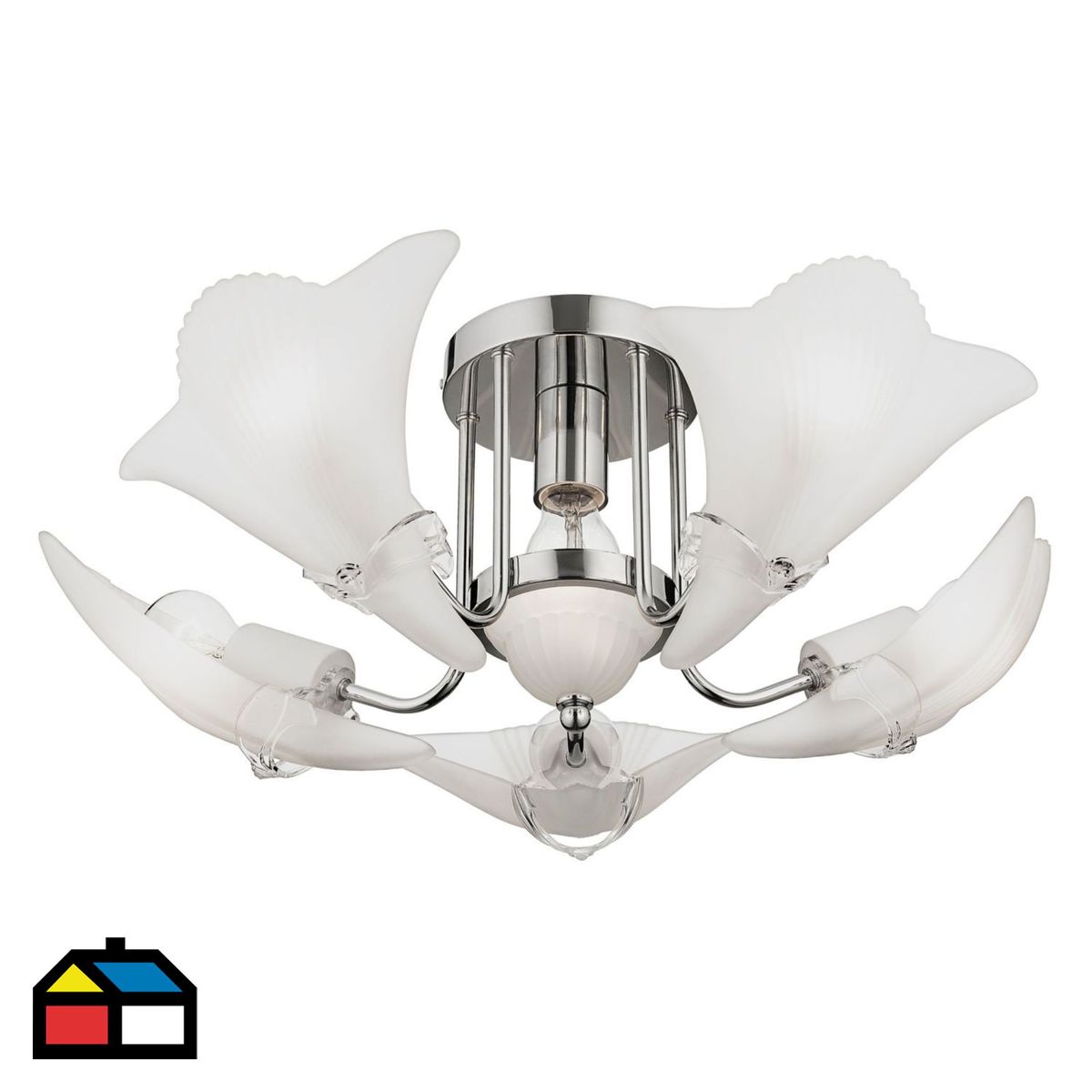 CASA BONITA - Lámpara de Techo Hojas Turin 6L E27