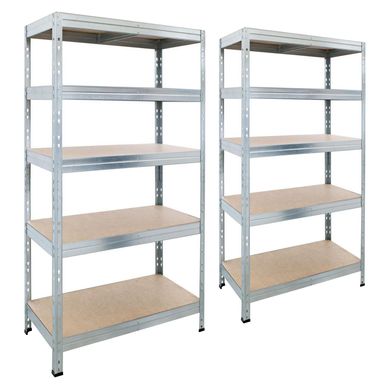Estante De Metal Fixser 5 Niveles 90X45X180Cm Gris + Estante De Metal Fixser 5 Niveles 90X45X180Cm Gris