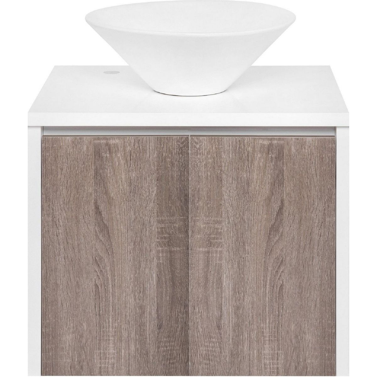SENSI DACQUA - Mueble de Baño Vanitorio Lagoa Blanco/Wengue 60x46x50cm