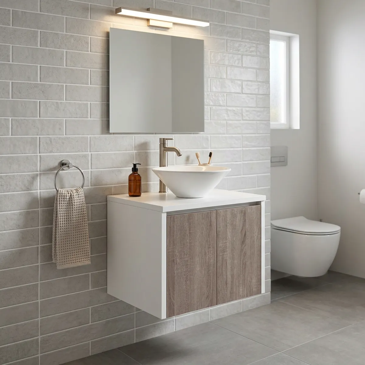 SENSI DACQUA - Conjunto Mueble Baño Vanitorio Sensi Dacqua Ancho 60cm Alto 50cm Profundidad 46cm 60x50x46cm