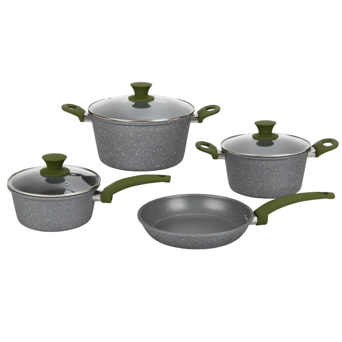 JUST HOME COLLECTION - Juego de Ollas 7 Piezas Gris