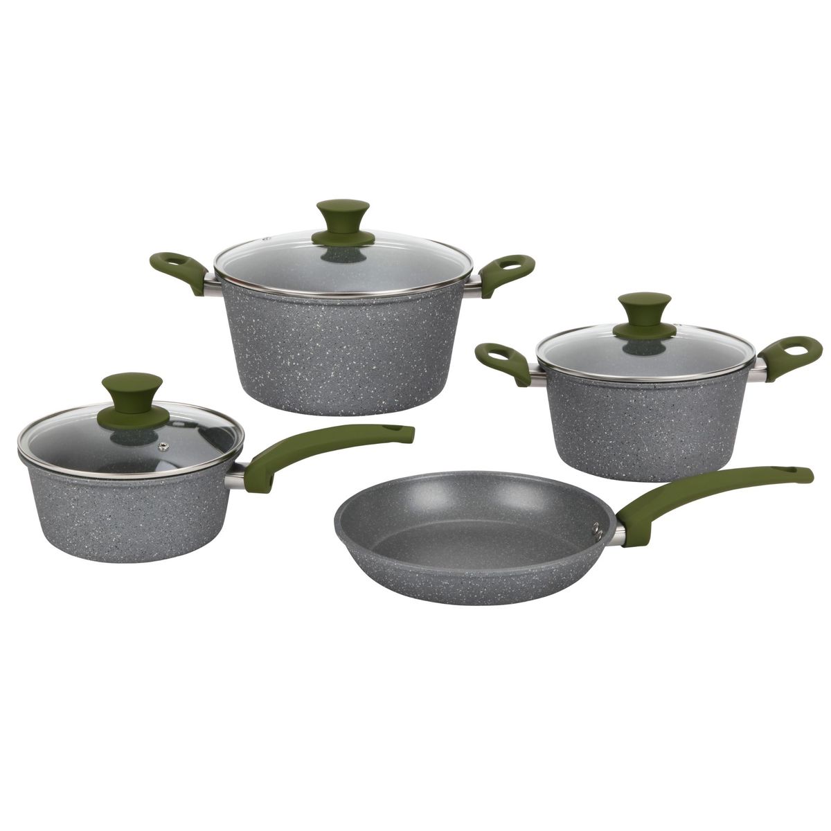 JUST HOME COLLECTION - Juego de Ollas 7 Piezas Gris