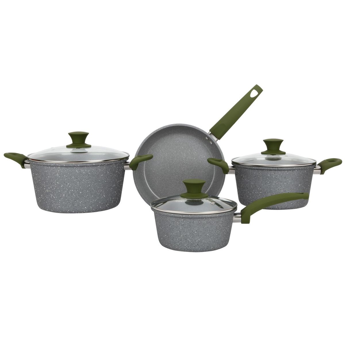 JUST HOME COLLECTION - Juego de Ollas 7 Piezas Gris