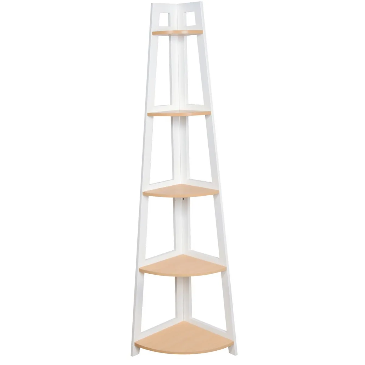 JUST HOME COLLECTION - Librero Esquinero 5 Niveles Blanco/Roble