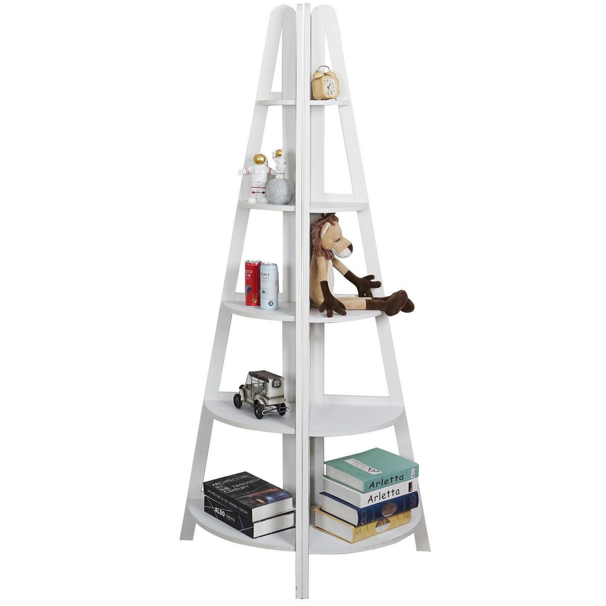 JUST HOME COLLECTION - Librero esquinado 39x39x180 Blanco