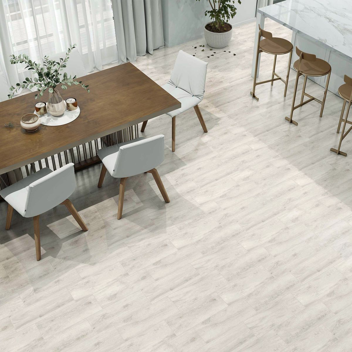 HOLZTEK - Cerámica Gris Maderado 20X60cm 1.7m2 Albero Bosco Gris