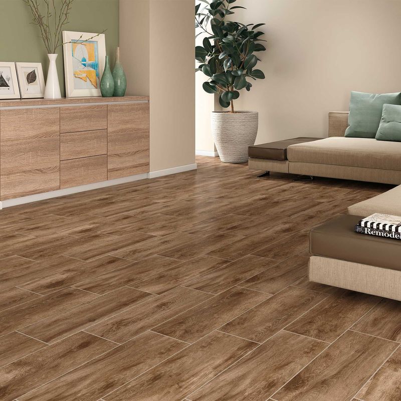 HOLZTEK - Ceramica Marrón Maderado 20x60cm 1.7m2