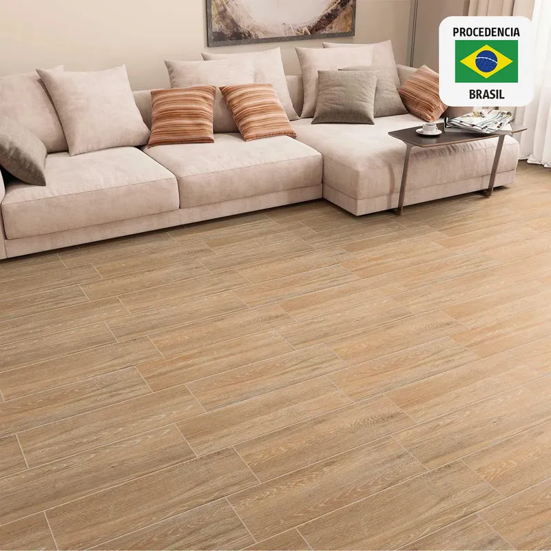 HOLZTEK - Cerámica Marrón Maderado 20X60cm 1.7m2 Uddo Kyoto Marrón