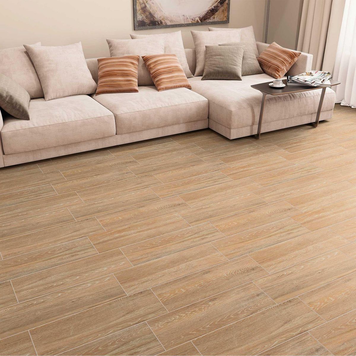 HOLZTEK - Cerámica Marrón Maderado 20X60cm 1.7m2 Uddo Kyoto Marrón