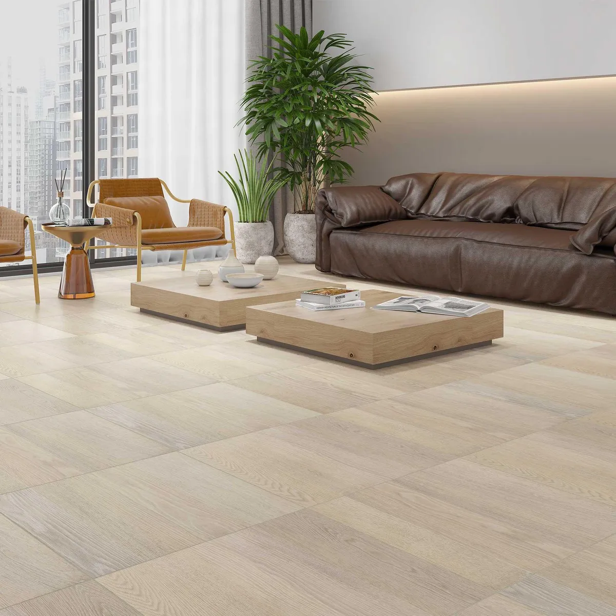 HOLZTEK - Cerámica Beige 62x62 Maderadas Mate 2.32 m2