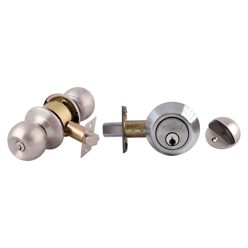 FIXSER - SB Combo Pomo Dormitorio con Cerrojo + Tope